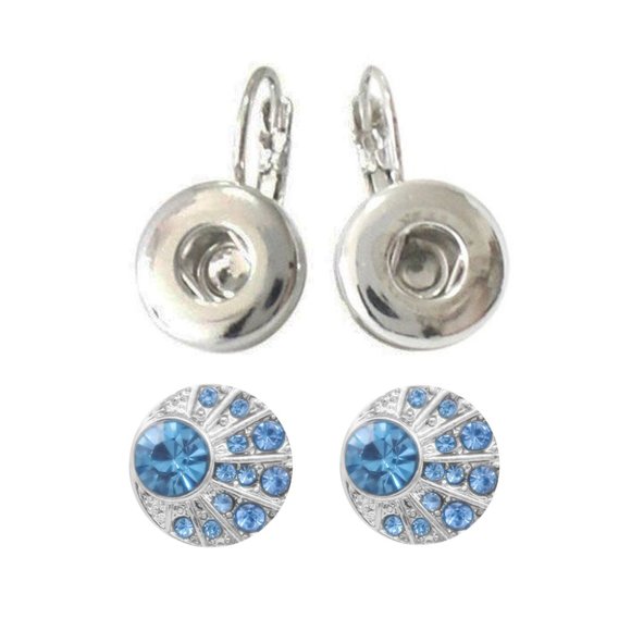 Snap Charm Huggie Earrings Includes Two Mini Snaps 12mm 1/2" Diameter - Picture 2 of 6